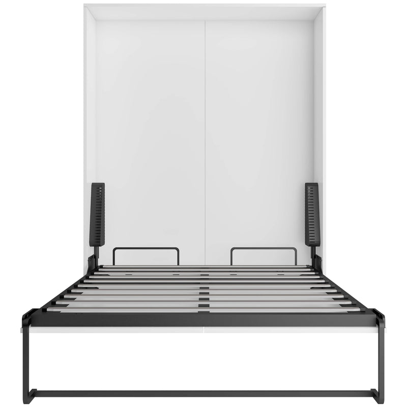 True Contemporary Murphy Wall Bed Full Wallie II White Vertical Murphy Wall Pull Down Bed - Available in 3 Sizes