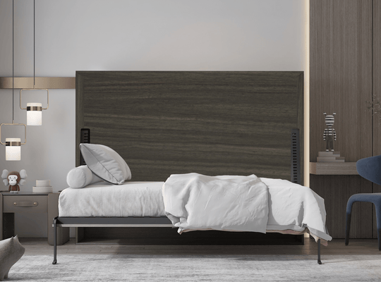 True Contemporary Murphy Wall Bed Heidi II Brown Horizontal Murphy Wall Pull Down Bed - Available in 3 Sizes