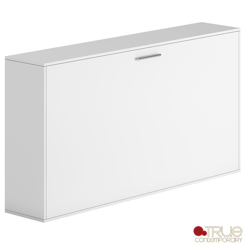 True Contemporary Murphy Wall Bed Heidi III White Horizontal Murphy Wall Pull Down Bed - Available in 3 Sizes