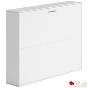 True Contemporary Murphy Wall Bed Heidi III White Horizontal Murphy Wall Pull Down Bed - Available in 3 Sizes