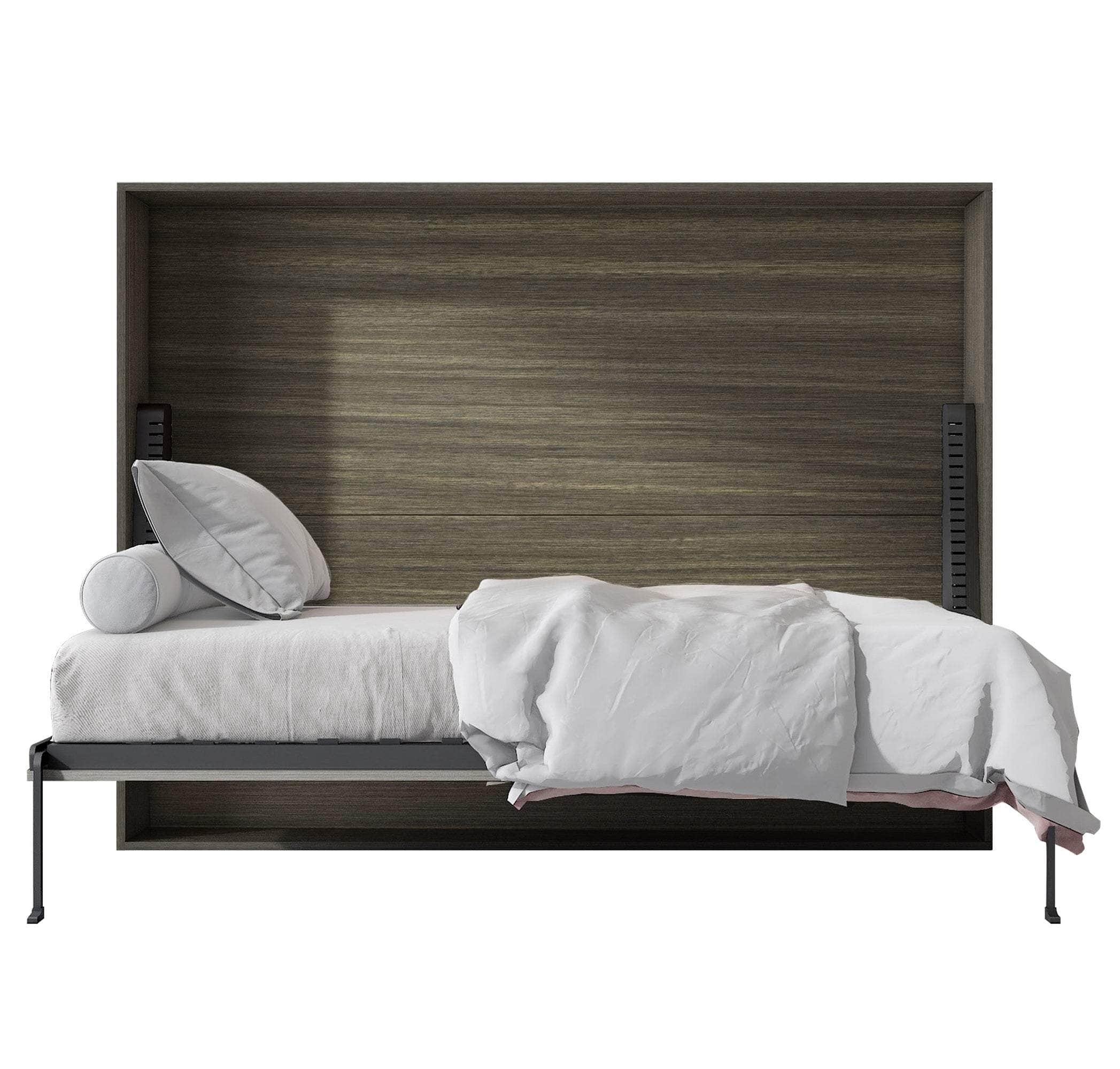True Contemporary Murphy Wall Bed Twin Heidi II Brown Horizontal Murphy Wall Pull Down Bed - Available in 3 Sizes