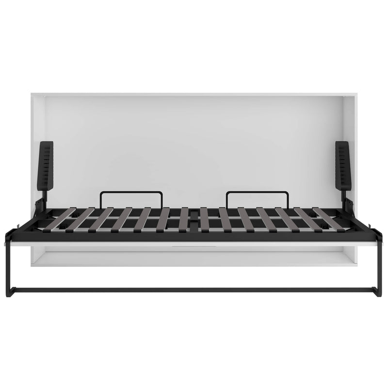 True Contemporary Murphy Wall Bed Twin Heidi III White Horizontal Murphy Wall Pull Down Bed - Available in 3 Sizes