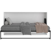 True Contemporary Murphy Wall Bed Twin / Twin 6" Tranquility Memory Foam Mattress Heidi III White Horizontal Murphy Wall Pull Down Bed with Mattress - Available in 3 Sizes