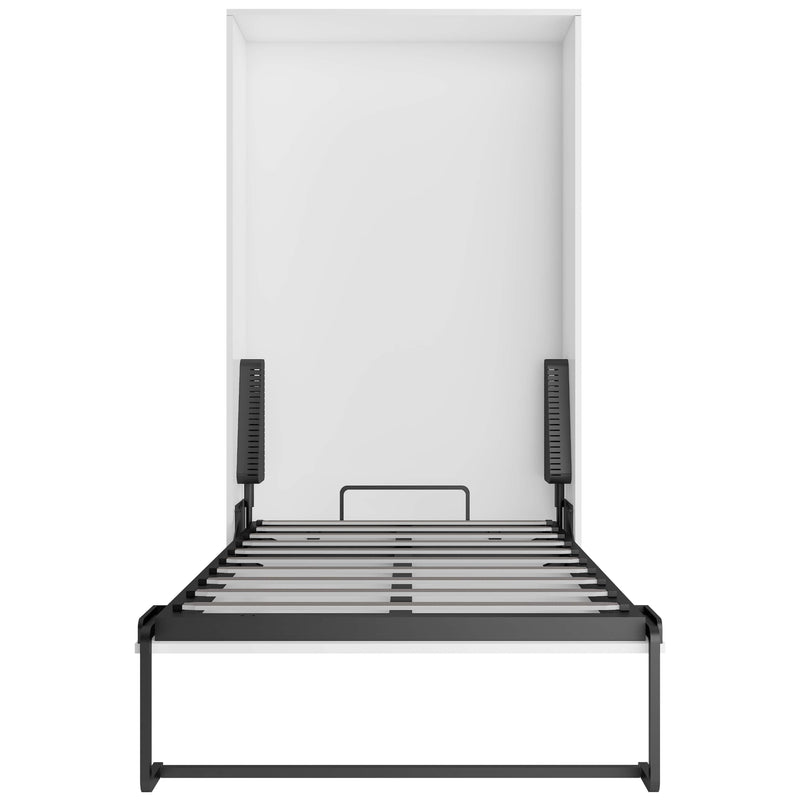 True Contemporary Murphy Wall Bed Twin Wallie II White Vertical Murphy Wall Pull Down Bed - Available in 3 Sizes