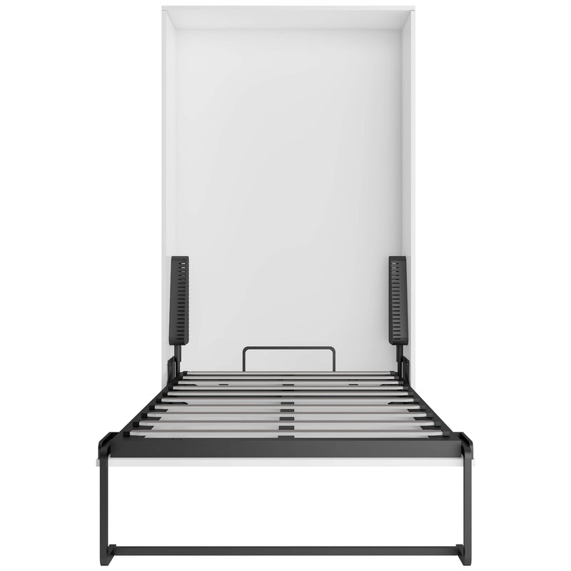 True Contemporary Murphy Wall Bed Twin Wallie II White Vertical Murphy Wall Pull Down Bed - Available in 3 Sizes