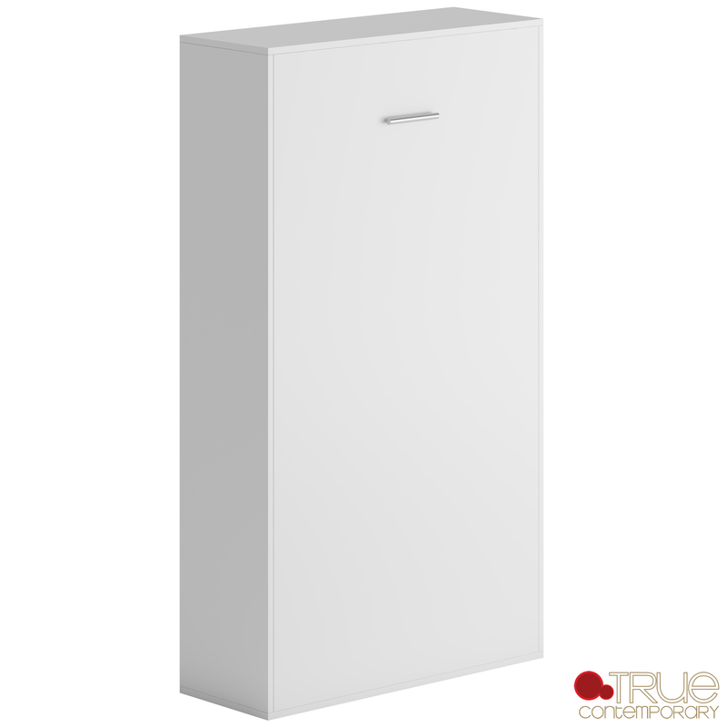 True Contemporary Murphy Wall Bed Wallie II White Vertical Murphy Wall Pull Down Bed - Available in 3 Sizes
