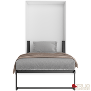 True Contemporary Murphy Wall Bed Wallie II White Vertical Murphy Wall Pull Down Bed - Available in 3 Sizes
