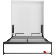 True Contemporary Murphy Wall Bed Wallie II White Vertical Murphy Wall Pull Down Bed with Mattress - Available in 3 Sizes