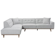 True Contemporary Sectional Left Facing Chaise Sterling 120" Wide Tufted L-Shaped Sectional Sofa in Monique Oyster