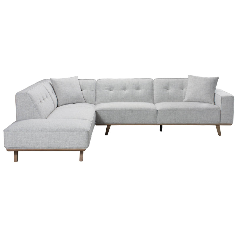 True Contemporary Sectional Left Facing Chaise Sterling 120" Wide Tufted L-Shaped Sectional Sofa in Monique Oyster