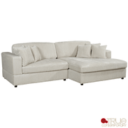 True Contemporary Sectional Ridgeway 105" Wide Small Sectional Sofa with Chaise in Minky Corduroy Fabric - Available in 3 Colours