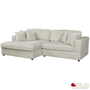 True Contemporary Sectional Ridgeway 105" Wide Small Sectional Sofa with Chaise in Minky Corduroy Fabric - Available in 3 Colours