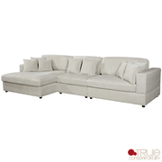 True Contemporary Sectional Ridgeway 139.5" Wide Medium Sectional Sofa with Chaise in Minky Corduroy Fabric - Available in 3 Colours