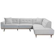 True Contemporary Sectional Right Facing Chaise Sterling 120" Wide Tufted L-Shaped Sectional Sofa in Monique Oyster