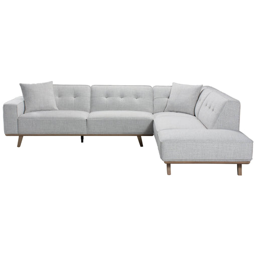 True Contemporary Sectional Right Facing Chaise Sterling 120" Wide Tufted L-Shaped Sectional Sofa in Monique Oyster