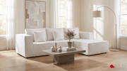 True Contemporary Sectional Solace 108.27" Wide Fabric Modular Boneless No-Assembly Compressed Floor L-Shaped Sectional Sofa - Available in 3 Colours