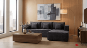 True Contemporary Sectional Solace 108.27" Wide Fabric Modular Boneless No-Assembly Compressed Floor L-Shaped Sectional Sofa - Available in 3 Colours