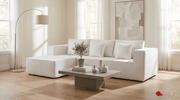 True Contemporary Sectional Solace 108.27" Wide Fabric Modular Boneless No-Assembly Compressed Floor L-Shaped Sectional Sofa - Available in 3 Colours