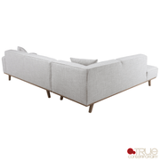 True Contemporary Sectional Sterling 120" Wide Tufted L-Shaped Sectional Sofa in Monique Oyster
