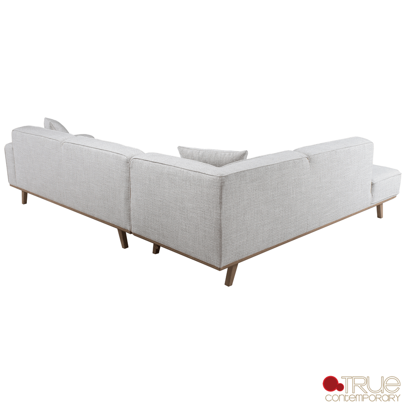 True Contemporary Sectional Sterling 120" Wide Tufted L-Shaped Sectional Sofa in Monique Oyster