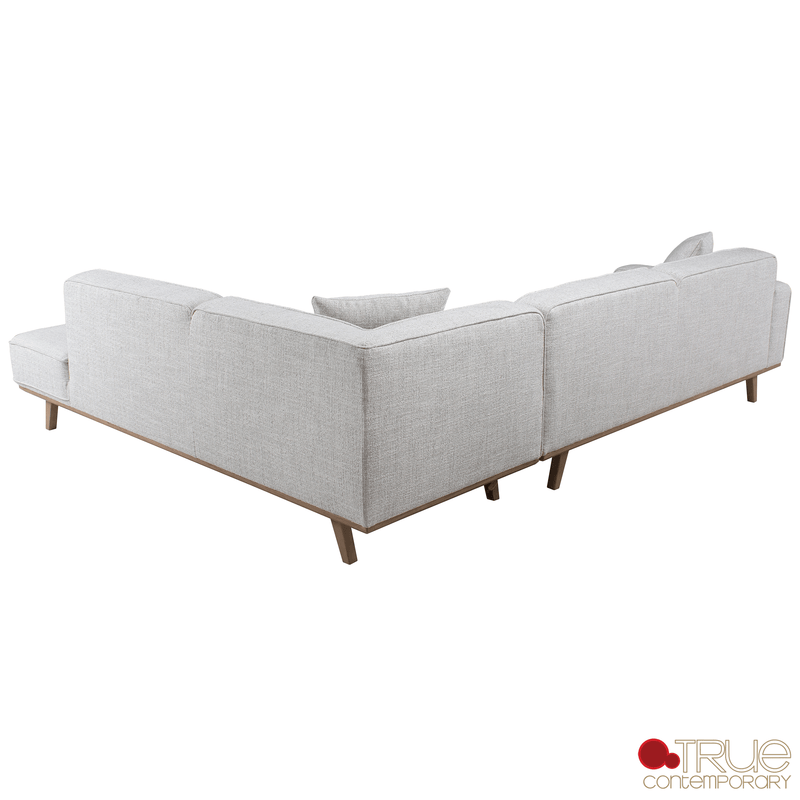 True Contemporary Sectional Sterling 120" Wide Tufted L-Shaped Sectional Sofa in Monique Oyster