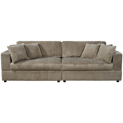 True Contemporary Sofa Beige Ridgeway 105" Minky Corduroy Fabric 2 Seater Sofa - Available in 3 Colours