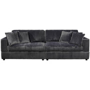 True Contemporary Sofa Dark Grey Ridgeway 105" Minky Corduroy Fabric 2 Seater Sofa - Available in 3 Colours