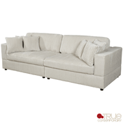 True Contemporary Sofa Ridgeway 105" Minky Corduroy Fabric 2 Seater Sofa - Available in 3 Colours