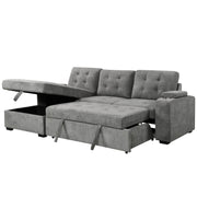 Urban Cali Sectional Ash / Left Facing Chaise Avila 98.5" Wide Sleeper Sectional Sofa Bed with Cupholders and Storage Chaise - Available in 2 Colours