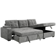 Urban Cali Sectional Ash / Right Facing Chaise Avila 98.5" Wide Sleeper Sectional Sofa Bed with Cupholders and Storage Chaise - Available in 2 Colours