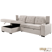 Urban Cali Sectional Avila 98.5" Wide Sleeper Sectional Sofa Bed with Cupholders and Storage Chaise - Available in 2 Colours