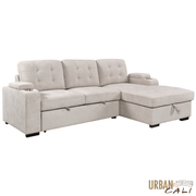 Urban Cali Sectional Avila 98.5" Wide Sleeper Sectional Sofa Bed with Cupholders and Storage Chaise - Available in 2 Colours