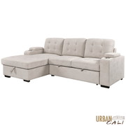 Urban Cali Sectional Avila 98.5" Wide Sleeper Sectional Sofa Bed with Cupholders and Storage Chaise - Available in 2 Colours