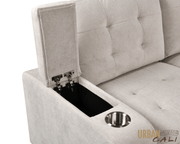 Urban Cali Sectional Avila 98.5" Wide Sleeper Sectional Sofa Bed with Cupholders and Storage Chaise - Available in 2 Colours