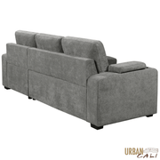 Urban Cali Sectional Avila 98.5" Wide Sleeper Sectional Sofa Bed with Cupholders and Storage Chaise in Ulani Ash