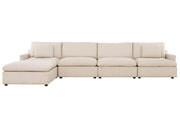 Urban Cali Sectional Beige Long Beach Large Modular Sectional Sofa with Ottoman - Available in 2 Colours