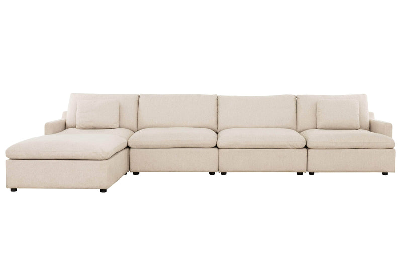 Urban Cali Sectional Beige Long Beach Large Modular Sectional Sofa with Ottoman - Available in 2 Colours