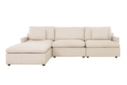 Urban Cali Sectional Beige Long Beach Medium Modular Sectional Sofa with Ottoman - Available in 2 Colours