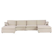 Urban Cali Sectional Beige Long Beach Modular U-Shaped Sectional Sofa - Available in 2 Colours