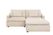 Urban Cali Sectional Beige Long Beach Small Modular Sectional Sofa with Ottoman - Available in 2 Colours