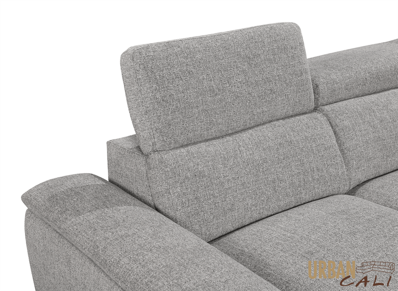 Urban Cali Sectional Bel Air 123.5" Wide Large Modular Sleeper Sectional Sofa Bed with Storage Chaise in Thora Stone