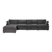 Urban Cali Sectional Blue Grey Long Beach Large Modular Sectional Sofa with Ottoman - Available in 3 Colours