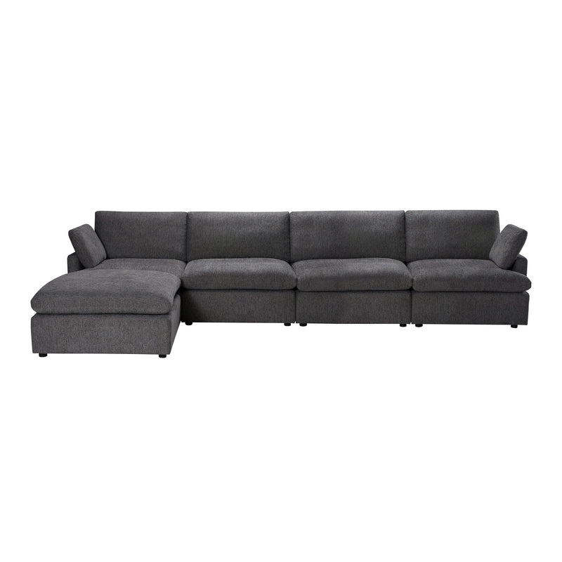Urban Cali Sectional Blue Grey Long Beach Large Modular Sectional Sofa with Ottoman - Available in 3 Colours