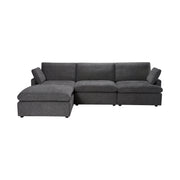 Urban Cali Sectional Blue Grey Long Beach Medium Modular Sectional Sofa with Ottoman - Available in 3 Colours
