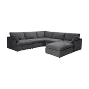 Urban Cali Sectional Blue Grey Long Beach Modular Corner Sectional Sofa with Ottoman - Available in 3 Colours