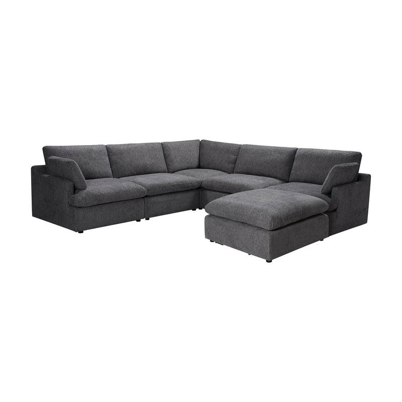 Urban Cali Sectional Blue Grey Long Beach Modular Corner Sectional Sofa with Ottoman - Available in 3 Colours