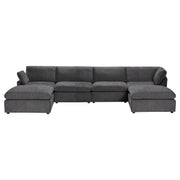 Urban Cali Sectional Blue Grey Long Beach Modular U-Shaped Sectional Sofa - Available in 3 Colours