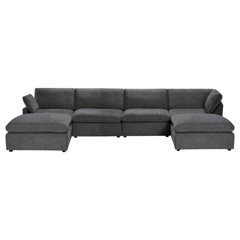 Urban Cali Sectional Blue Grey Long Beach Modular U-Shaped Sectional Sofa - Available in 3 Colours