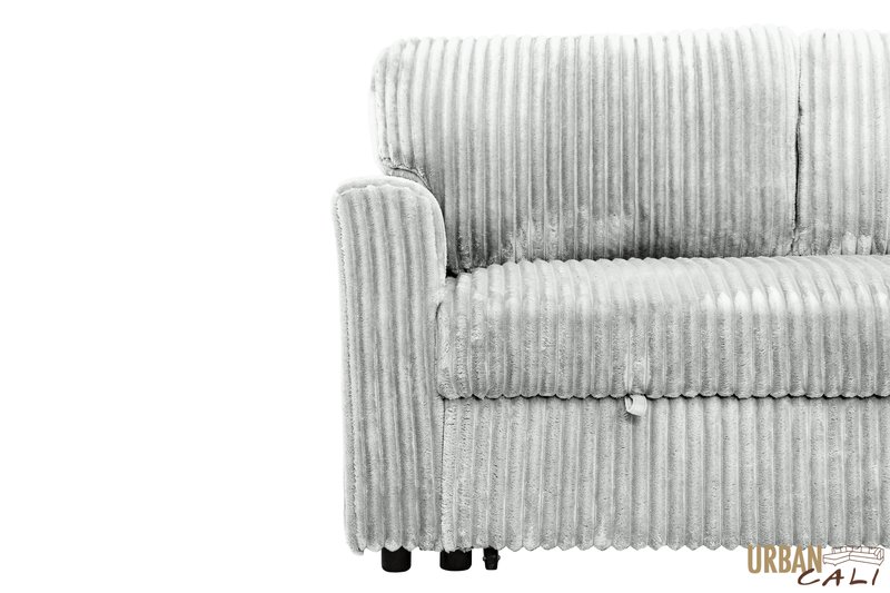 Urban Cali Sectional Calabasas Corduroy Reversible Sleeper Sectional Sofa Bed with Storage Chaise – Available in 2 Colours
