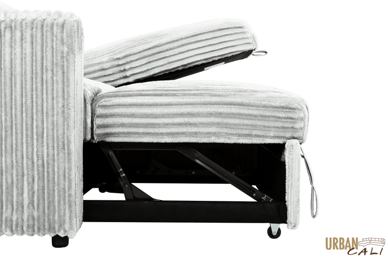 Urban Cali Sectional Calabasas Corduroy Reversible Sleeper Sectional Sofa Bed with Storage Chaise – Available in 2 Colours